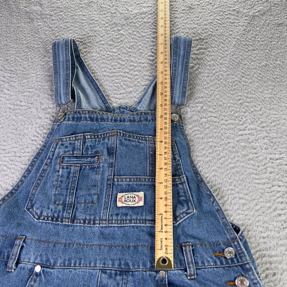 Lana Roux Overalls Womens Large Blue Denim Straight Outdoors Revolt 90s Style - Picture 7 of 12